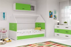 Łóżko dziecięce z szufladą i materacem kilka kolorów DOMEK NEW 160X80 10