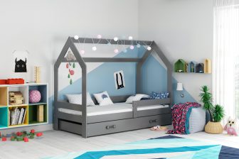 HAUS- łóżko jednoosobowe parterowe domek z szufladą 14