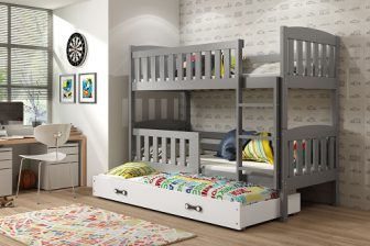 Łóżko piętrowe dla 3 dzieci trzyosobowe zestaw GUCIO TRIO 90x200 67