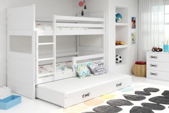 Łóżko piętrowe dla 3 dzieci - wiele kolorów - ELMO TRIO 90X200 76