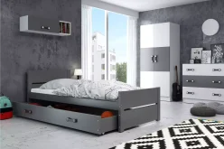 Łóżko z materacem 90x200 jednoosobowe parterowe komplet BOLEK 4