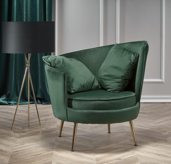 Designerski fotel okrągły z poduszkami ALMOND - wybór kolorów 1