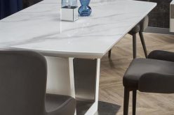 BLANCO - duży stół rozkładany z białym blatem marmurowym 12