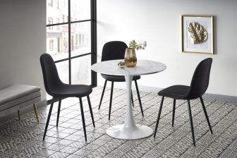 DENVER - okrągły stół z blatem marmurowym 201