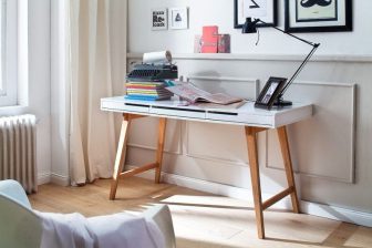 Skandynawskie biurko 120 cm z szufladami ANKE 151