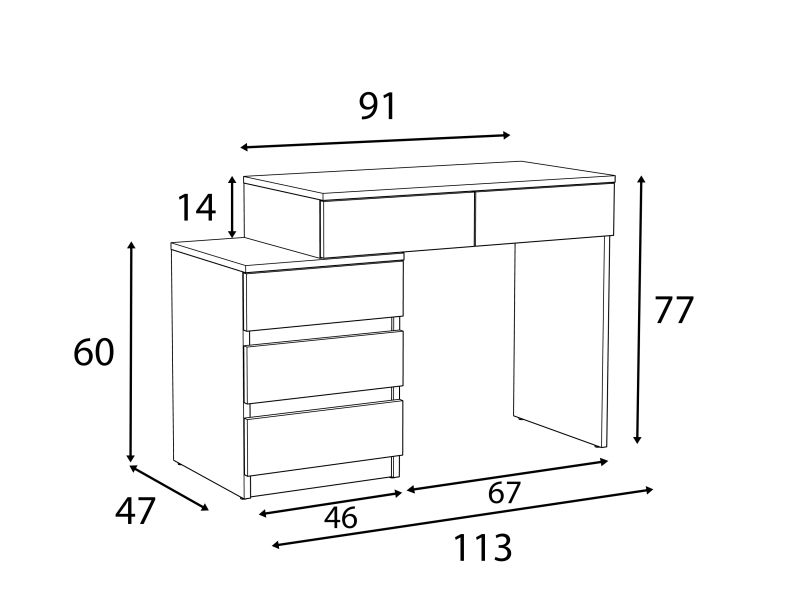 DELTA - biurko z szufladami 3