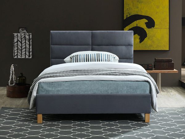 Velvetowe łóżko tapicerowane 120x200 SIERRA 1