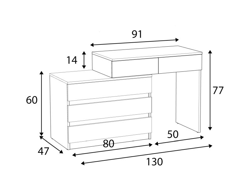 SIGMA - biurko narożne z szufladami i komodą 6