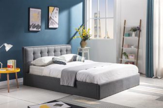Łóżko dla jednej osoby tapicerowane z pojemnikiem PADVA 90 35