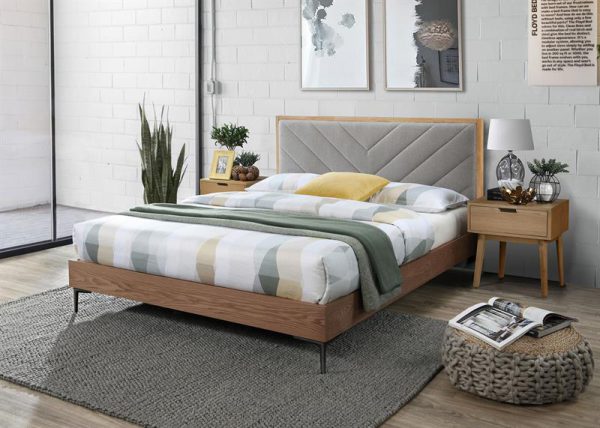 Łóżko drewniano podobne 160x200 z tapicerowanym zagłówkiem MARGARITA 160 1