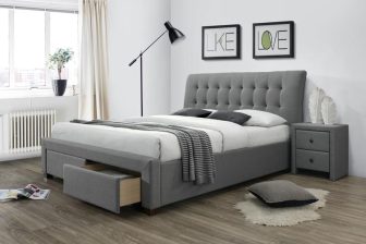 Łóżko z dwiema szufladami tapicerowane PERCY 160 41