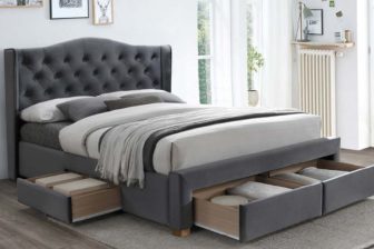 Łóżko z funkcją przechowywania tapicerowane ARSEN 160 55
