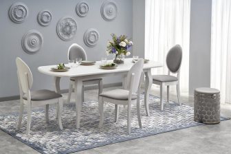 HORACY - stół rozkładany kolor blat - biały (150-190x80x76 cm) 209