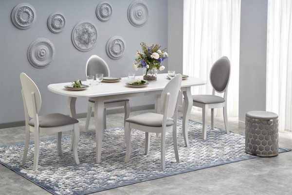 HORACY - stół rozkładany kolor blat - biały (150-190x80x76 cm) 1