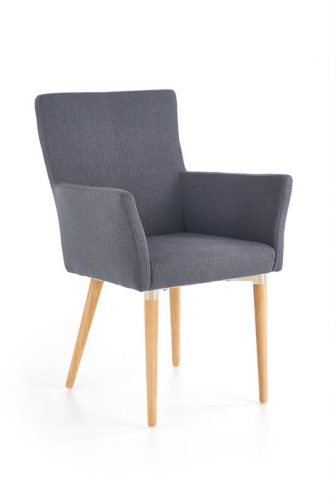 K274 szare krzesło ala fotel na drewnianych nogach 231