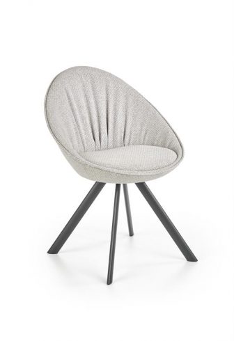 K358 tapicerowane krzesło fotel szare z wysokim oparciem 126