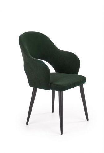 K364 krzesło welurowe z wysokim ozdobnym oparciem zielone lub szare 100