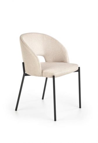 K373 krzesło w stylu loft na czarnych nogach w tkaninie plecionej beżowej lub szarej 137