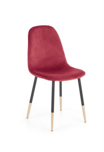 K379 krzesło - welurowe krzesło w wysokim oparciem i złotymi wstawkami - bordo zieleń szare 109