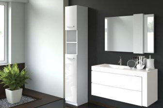 Słupek łazienkowy biały połysk MARINA 32cm 14