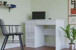 MONSON - biurko komputerowe na laptopa z szufladami BIAŁY POŁYSK 3