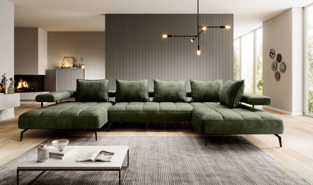 Sofa narożna w kształcie podkowy
