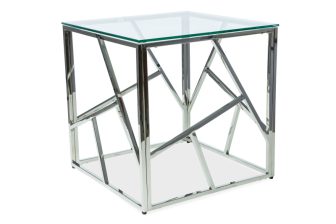 Szklany stolik kawowy srebrny glamour ESCADA B 32