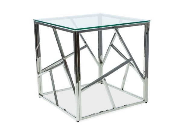 Szklany stolik kawowy srebrny glamour ESCADA B 1