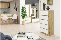 Komody wysokie i wąskie PARIS 5SZ - wybór kolorów 11