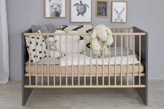 SMYK - łóżko łóżeczko dziecięce szare 37