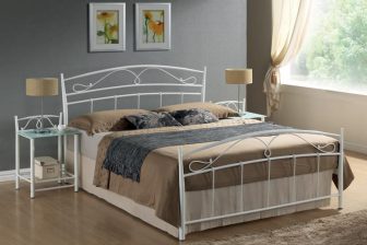 SIENA 120 - łóżko białe metalowe 154