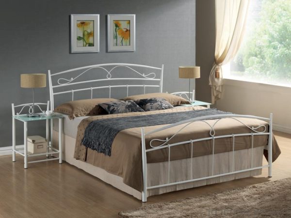 SIENA 120 - łóżko białe metalowe 1