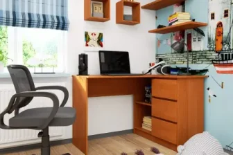 Biurka narożne z szufladami modne kolory LARGO 6