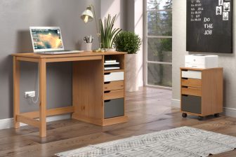 MERKURY- biurko z litego drewna z szufladami - 3 KOLORY 127