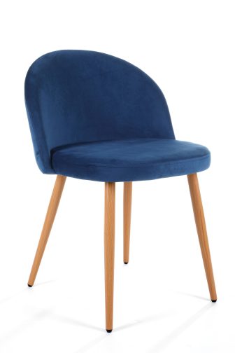 Welurowe krzesło tapicerowane k075 Granatowe 63