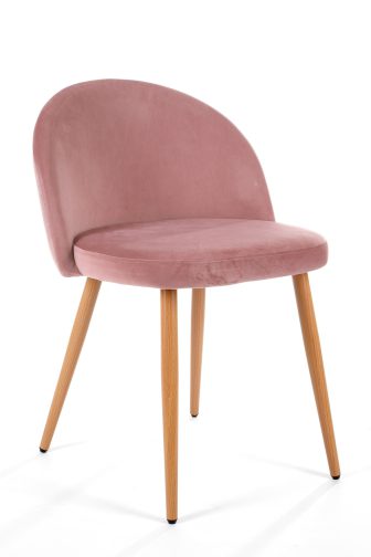 Welurowe krzesło tapicerowane k075 Różowe 6