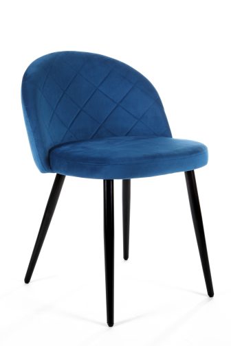 4x Welurowe krzesło tapicerowane pikowane k77 Granatowe 21