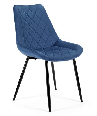 4x Welurowe krzesło tapicerowane pikowane k488 Granatowy 5