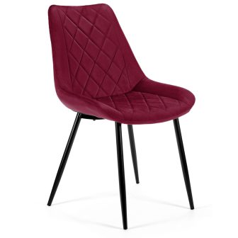 4x Welurowe krzesło tapicerowane pikowane k488 Burgund 16