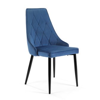 4x Welurowe krzesło tapicerowane pikowane k054 Granatowe 13