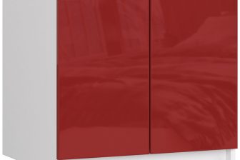 Nadstawka na szafę LUCA 60 cm - biała-czerwony połysk - 2 drzwi 6