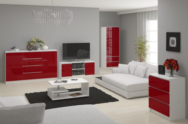 Szafka RTV szara PARIS 140 cm połysk - dużo kolorów do wyboru 4