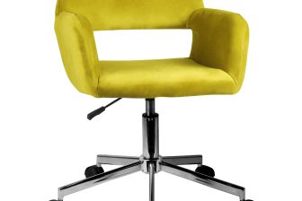 Fotel welurowy obrotowy FWO22 - Żółty 10