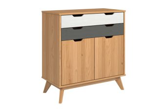 Skandynawska komoda drewno lite BERGEN 2D2SZ 169