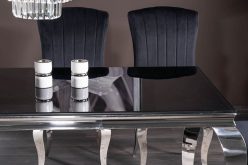 Stół glamour czarny połysk lub biały marmur z chromowaną nogą PAOLO 150X90 6
