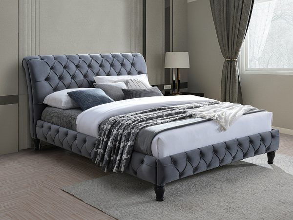 Łóżko tapicerowane pikowane MALENA 160X200 1