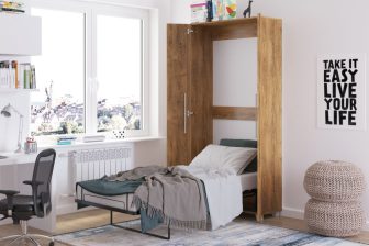 Półkotapczan pionowy 90cm - łóżko schowane w szafie TORO 4