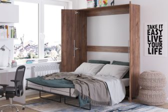 TORO 160 cm - półkotapczan - łóżko schowane w szafie 4