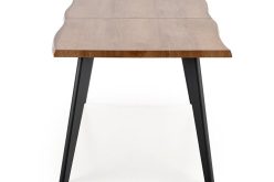 Piękny stół 180 cm rozkładany loftowy z falowanym blatem z czarnymi nogami DICK 9
