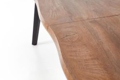 Piękny stół 180 cm rozkładany loftowy z falowanym blatem z czarnymi nogami DICK 12